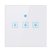 WS-UK-03 EWeLink APP & Touch Control 2A 3 Gangs Tempered Glass Panel Smart Wall Switch, AC 90V-250V, UK Plug