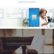 WS-UK-03 EWeLink APP & Touch Control 2A 3 Gangs Tempered Glass Panel Smart Wall Switch, AC 90V-250V, UK Plug