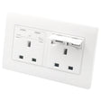 86 Type Three Hole USB Power Socket, UK Plug - Plug Adaptor by PMC TechLife | Online Shopping South Africa | PMC TechLife | Buy Now Pay Later Mobicred