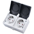 IP44 Waterproof Double-connection Socket with Cover, EU Plug - Extension Socket by PMC TechLife | Online Shopping South Africa | PMC TechLife | Buy Now Pay Later Mobicred