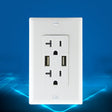 PC Double-connection Power Socket Switch with USB, US Plug, Square White UL 15A Leakage Protection Socket - free shipping - PMC TechLife - Order now!