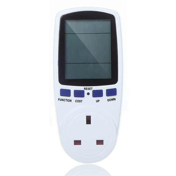 AC 230-250V 50Hz Max 13A LCD Display Energy Meter Watt Volt Voltage Power Analyzer Automatic Electricity Monitor Analyzer Power, UK Plug