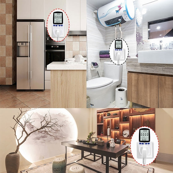 AC 230-250V 50Hz Max 13A LCD Display Energy Meter Watt Volt Voltage Power Analyzer Automatic Electricity Monitor Analyzer Power, UK Plug
