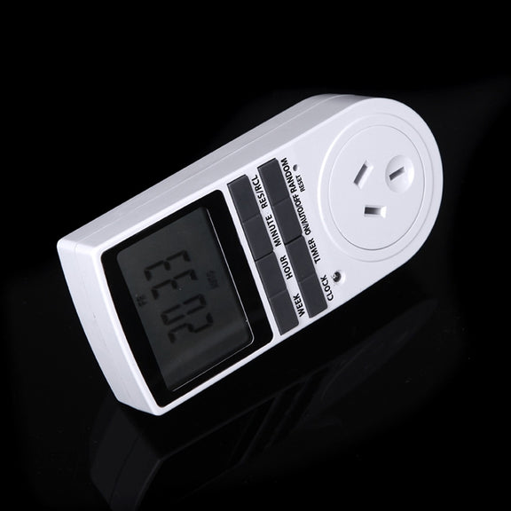 AC 240V Smart Home Plug-in Programmable LCD Display Clock Summer Time Function 12/24 Hours Changeable Timer Switch Socket, AU Plug
