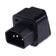 Portable Universal Socket to C14 Male Plug UPS PDU APC Computer Server Power Adapter Travel Charger (Black)