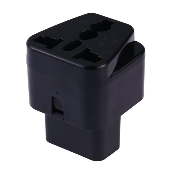 Portable Universal Socket to C14 Male Plug UPS PDU APC Computer Server Power Adapter Travel Charger (Black)