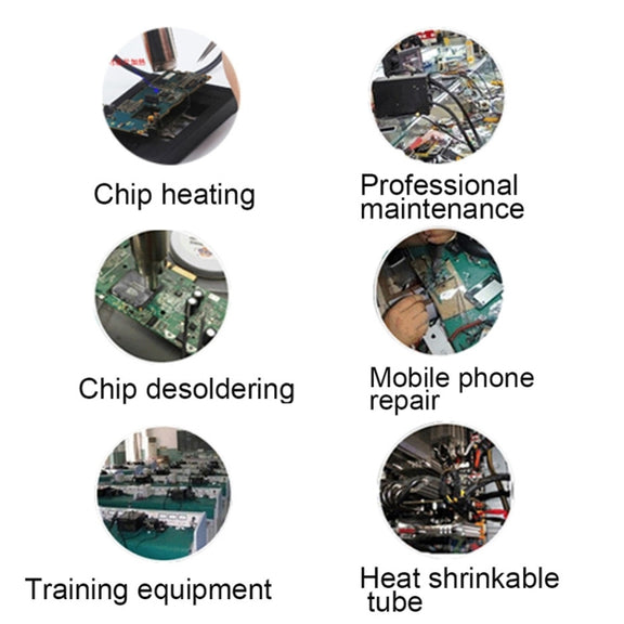 YIHUA 8786D 2 in 1 AC 220V LED Display Adjustable Temperature Hot Air Gun + Solder Station & Soldering Iron