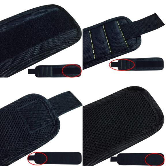 1680D Oxford Cloth Pocket Magnetic Wristband Storage Pockets Tool(Red)
