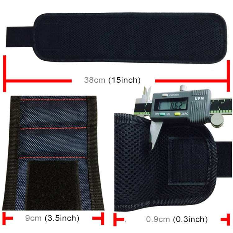 1680D Oxford Cloth Pocket Magnetic Wristband Storage Pockets Tool(Red)