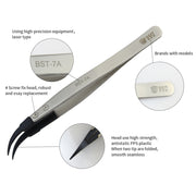 BEST BST-7A  Curved Head Tweezers for Mobile Phone / Computer Repair