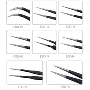 BEST BST-13 Precision Anti-static ESD Stainless Steel Tweezers