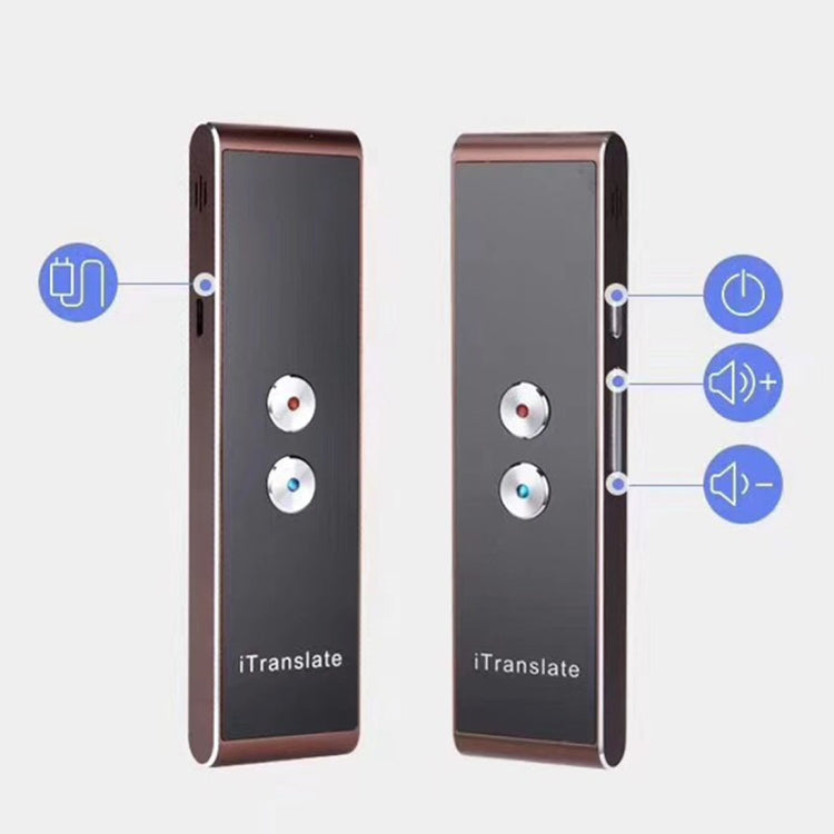 T8 Handheld Pocket Smart Voice Translator Real Time Speech Translation Translator with Dual Mic, Support 33 Languages(Black)