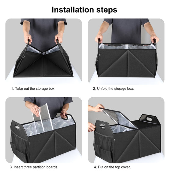 FunAdd Foldable Storage Fresh Box Vehicle Trunk Organizer Bag Transportation Fresh-keeping Box (Black)