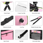FUNADD Pet Travel Carrier Bag Shoulder Foldable Tote Bag(Pink)