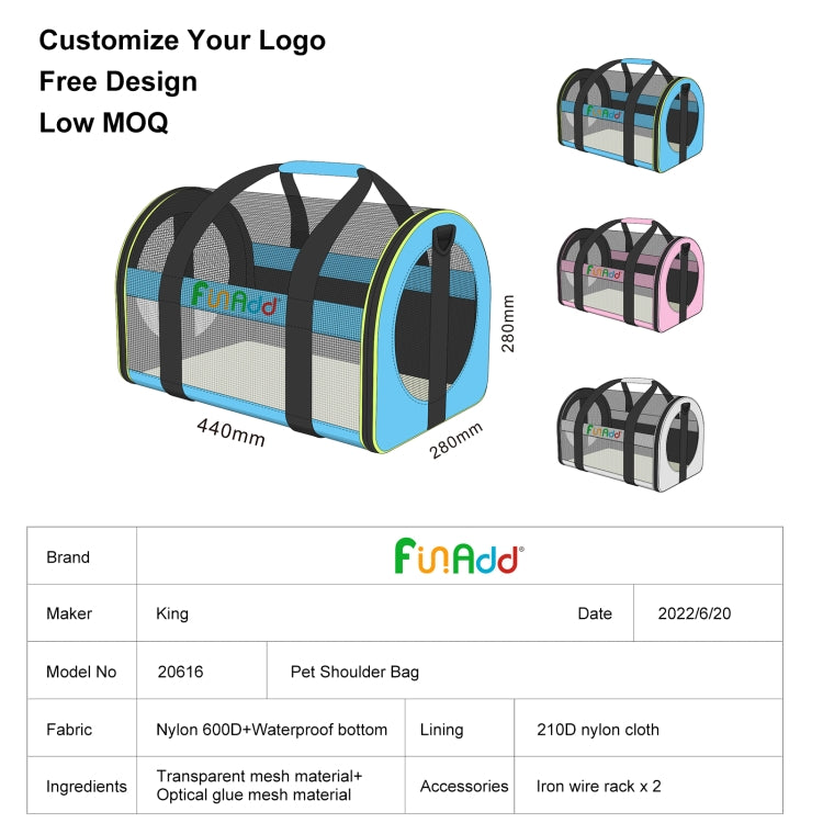 FUNADD Pet Travel Carrier Bag Shoulder Foldable Tote Bag(Grey)