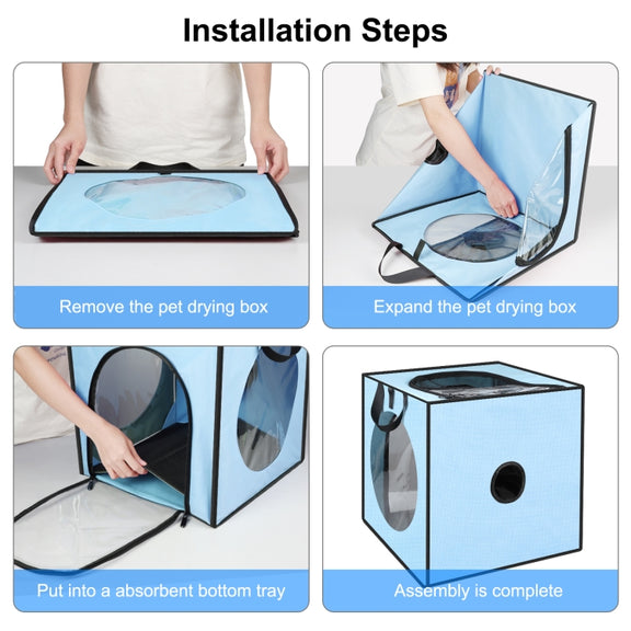 FUNADD Pet Bath Drying Box Portable Folding Dryer Cage, Suitable for Pets up to 5kg(Blue)