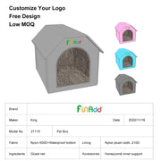 FUNADD Extra Large Folding Weatherproof Pet Houses with Removable Mat (Blue)