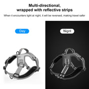 FunAdd Traction Rope Reflective Breathable Nylon Pet Vest Dog Harness, Size: M (Grey)