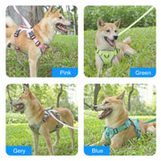 FunAdd Traction Rope Reflective Breathable Nylon Pet Vest Dog Harness, Size: M (Grey)