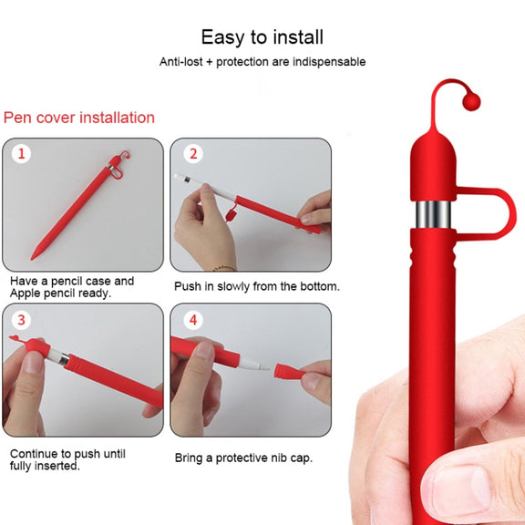 Apple Pen Cover Anti-lost Protective Cover for Apple Pencil (White)