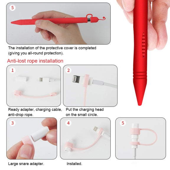 Apple Pen Cover Anti-lost Protective Cover for Apple Pencil (White)