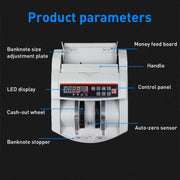 2108UV/IR 110V Portable Multi-Currency Money Counter, Specification: US Plug