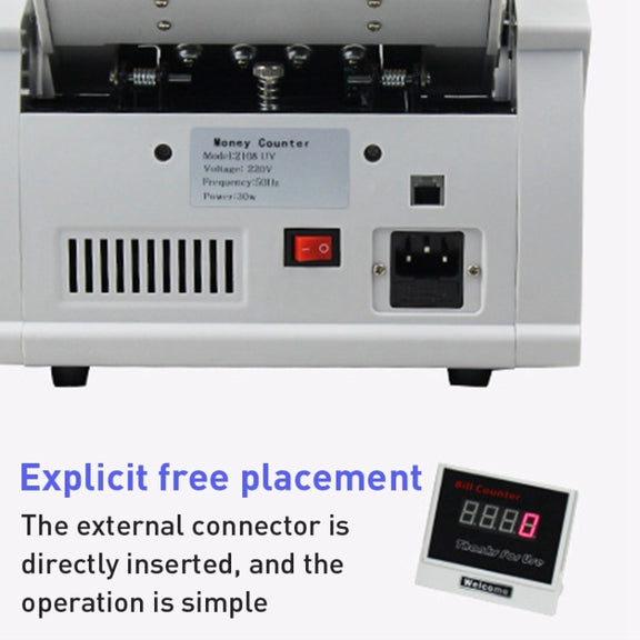 2108UV/IR 110V Portable Multi-Currency Money Counter, Specification: US Plug