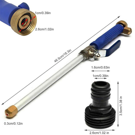 Garden Lawn Irrigation High Pressure Hose Spray Nozzle Car Wash Cleaning Tools Set (Blue)