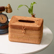ZJH01 Square Shape Restaurant Desktop Rattan Braided Tissue Storage Box Case - Storage Boxes by PMc TechLife | Online Shopping South Africa | PMc TechLife | Buy Now Pay Later Mobicred
