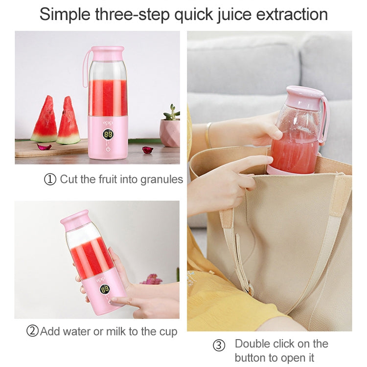 Vitamer USB Mini Portable Juicer Juice Blender Lemon Fruit Squeezers Reamers Bottle (Pink)