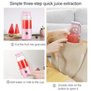 Vitamer USB Mini Portable Juicer Juice Blender Lemon Fruit Squeezers Reamers Bottle (Blue)