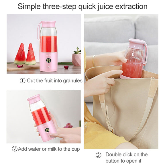 Vitamer USB Mini Portable Juicer Juice Blender Lemon Fruit Squeezers Reamers Bottle (Blue)