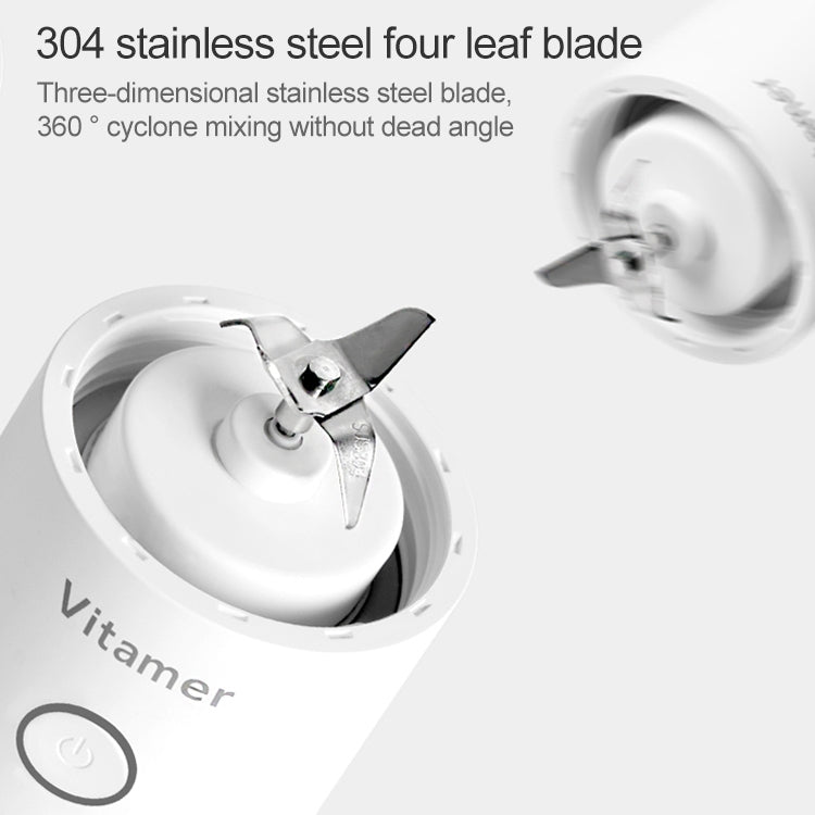 Vitamer USB Mini Portable Juicer Juice Blender Lemon Fruit Squeezers Reamers Bottle (White)