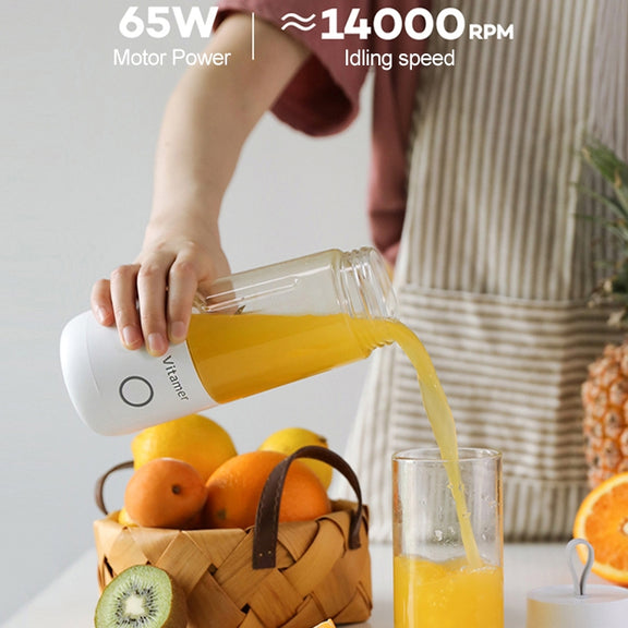Vitamer USB Mini Portable Juicer Juice Blender Lemon Fruit Squeezers Reamers Bottle (White)