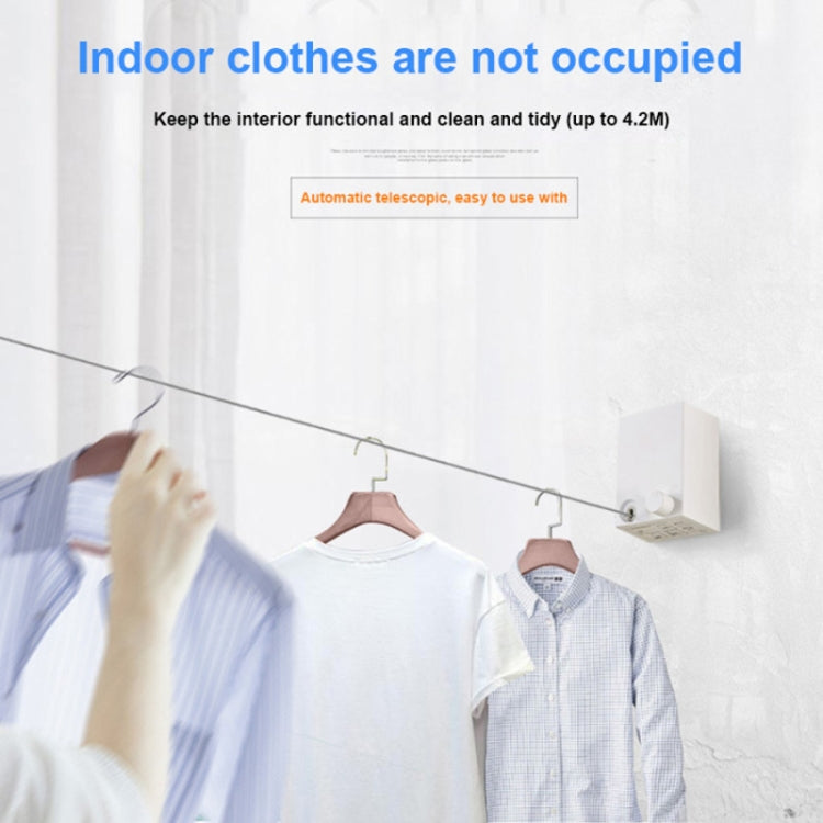 Retractable Indoor And Outdoor Clothes Wall Hanger Magic Drying Rack Balcony Bathroom Invisible Clothesline Wire Rope (Silver)