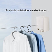 Retractable Indoor And Outdoor Clothes Wall Hanger Magic Drying Rack Balcony Bathroom Invisible Clothesline Wire Rope (Silver)