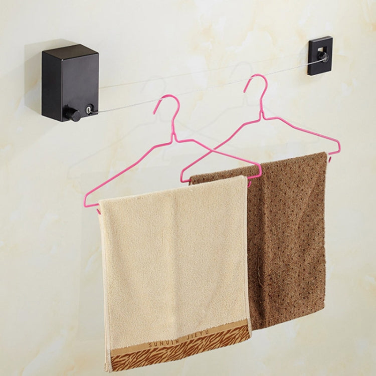 Retractable Indoor And Outdoor Clothes Wall Hanger Magic Drying Rack Balcony Bathroom Invisible Clothesline Wire Rope (Silver)