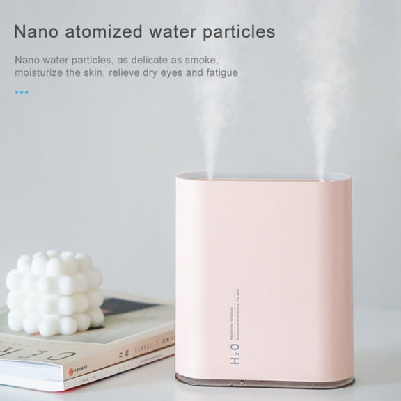Y10 Runway Dual Jet Humidifier Colorful Marquee Night Light 1L Air Purifier for Home Office(White)