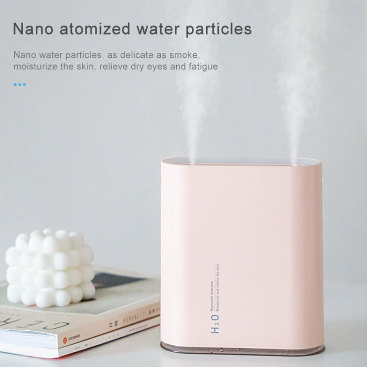 Y10 Runway Dual Jet Humidifier Colorful Marquee Night Light 1L Air Purifier for Home Office(White)