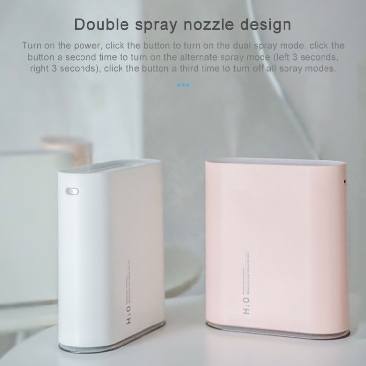 Y10 Runway Dual Jet Humidifier Colorful Marquee Night Light 1L Air Purifier for Home Office(White)