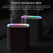 Y10 Runway Dual Jet Humidifier Colorful Marquee Night Light 1L Air Purifier for Home Office(White)