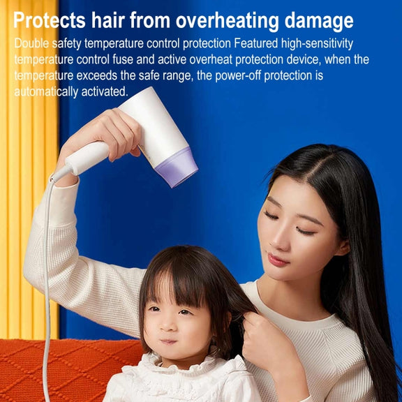 Original Xiaomi Youpin ShowSee Negative Ion Folding Electric Hair Dryer, US Plug(White)