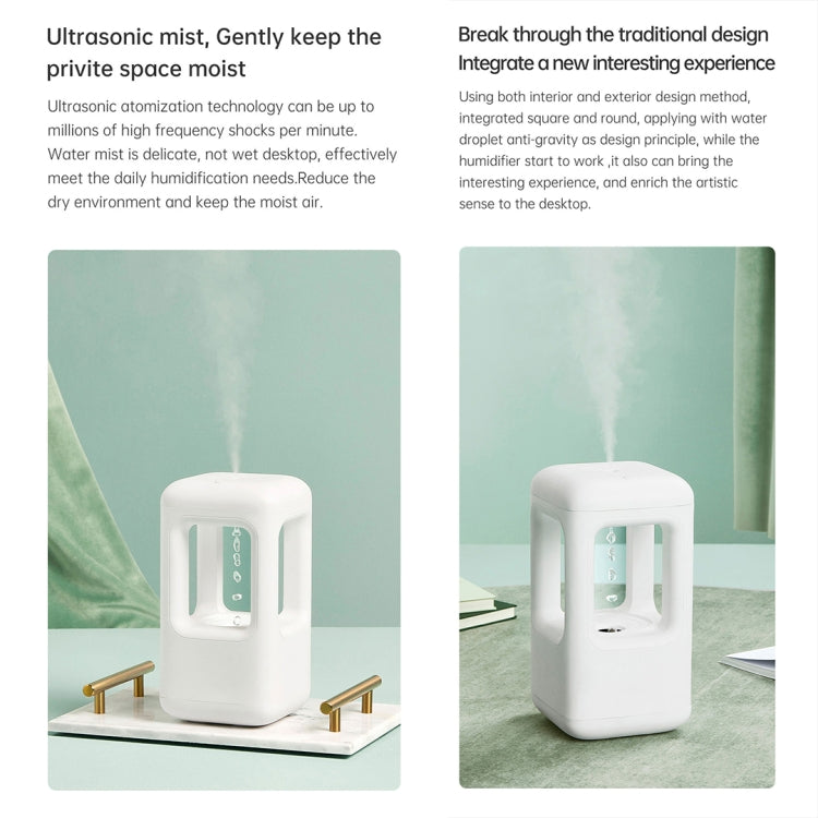 W08 Anti-Gravity Water Drop Humidifier Home Desktop Sprayer (White)