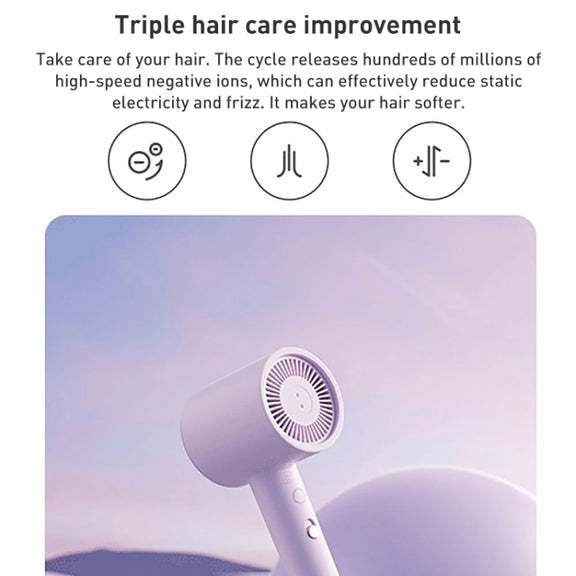 Original Xiaomi Mijia H301 Negative Ion Quick Drying Electric Hair Dryer, US Plug (Green)