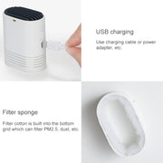 HE-K001 Hanging Neck Negative Ion Air Purifier Portable Household Formaldehyde Removal Portable Purifier(White)