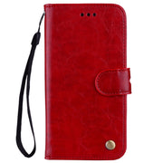 For Huawei P20 Business Style Oil Wax Texture Horizontal Flip Leather Case with Holder & Card Slots & Wallet(Red)