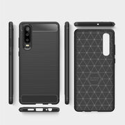 Brushed Texture Carbon Fiber Shockproof TPU Case for Huawei P30 (Navy Blue)