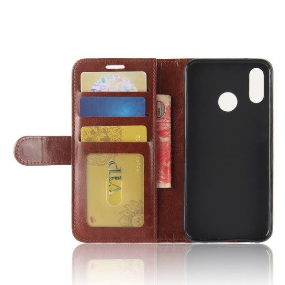 R64 Texture Single Fold Horizontal Flip Leather Case for Huawei P30 Lite, with Holder & Wallet & Card Slots & Photo Frame (Brown)
