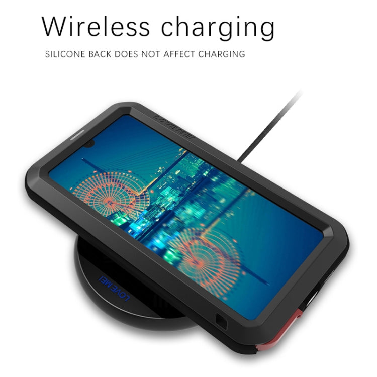 LOVE MEI Powerful Dustproof Shockproof Splashproof Metal + Silicone Combination Case for Huawei P30 (Black)