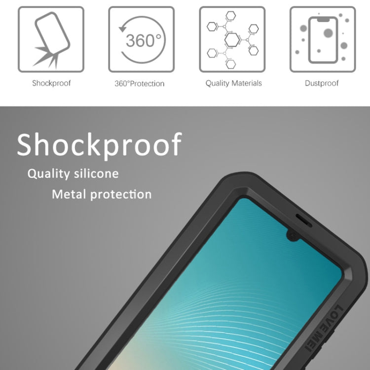 LOVE MEI Powerful Dustproof Shockproof Splashproof Metal + Silicone Combination Case for Huawei P30 Pro (Black)
